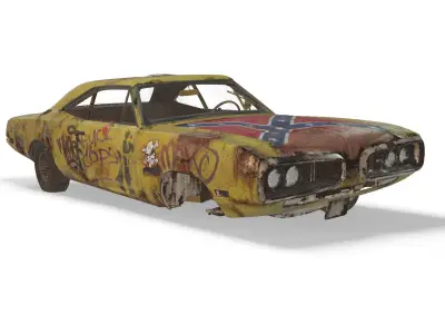 Post apocalyptic car Free 3D model