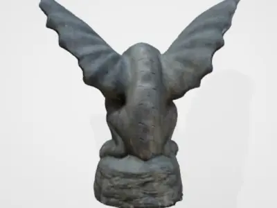 Gargoyle Cement Sculpture Free 3D model