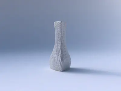 Vase puffy triangle with twisted diagonal grid bulges 3D print model