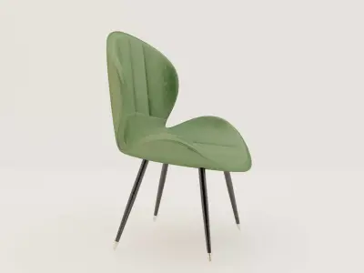 Luxury velvet dining chair Free 3D model