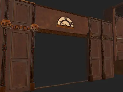 baroque wooden Lift  Low-poly 3D model