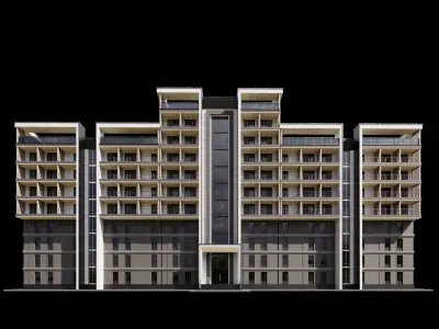05 Hostel Building 3D model