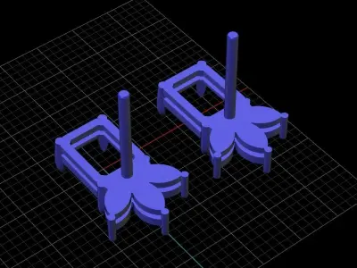 Earrings Studs Emerald 6x8  3D print model