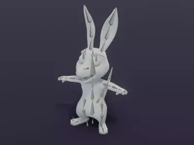 Cartoon Kangaroo Rigged Base Mesh 3D Model Low-poly 3D model