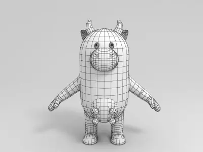 Rigged Cow Character 3D model