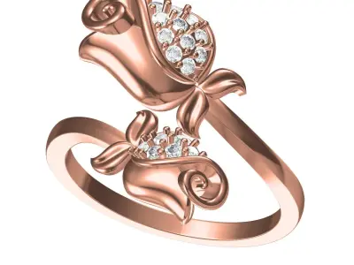 rose engagement ring 3D print model