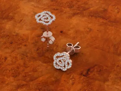 Diamond Jewelry Earring 3D print model 2