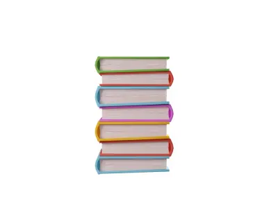 Book Stack 1 With Rig  3D model