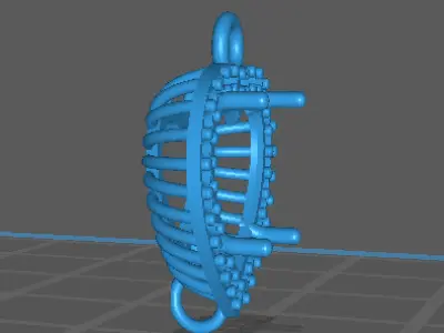 coracao galeria pedras de 1-25mm o coracao com 10 mm 3D print model