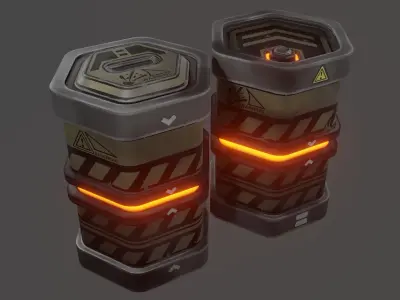 Sci-fi barrel Low-poly 3D model buy