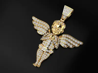 Baby Angel diamond pendant 3D print model