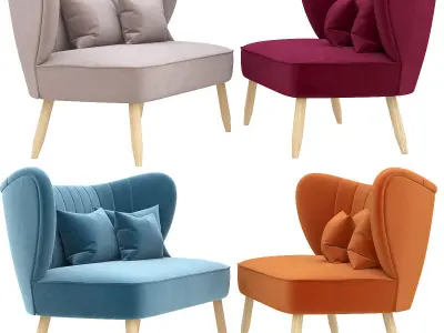 Fitz Two seater Sofa 3d model Low-poly 3D model