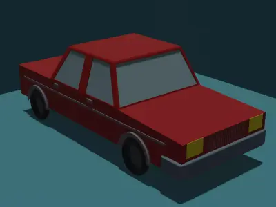 Low-poly Car model Free low-poly 3D model