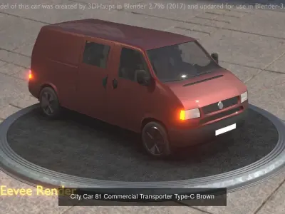 City Cars All Types A B C D E Brown 3D Model Collection