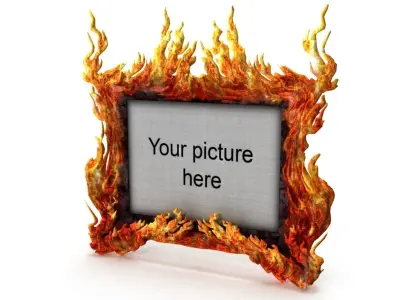 Four elements style picture frames Low-poly 3D model
