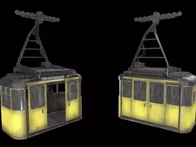 cable car Low-poly 3D model get