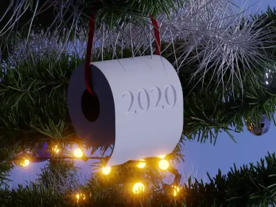 toilet paper christmas ornament 3D print model