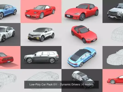 Low-Poly Car Pack 011 - Dynamic Drivers
