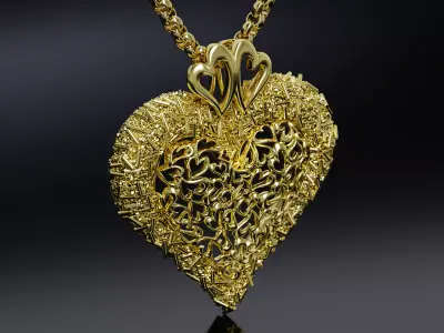 Sprinkled with Love - Heart Pendant 3D print model