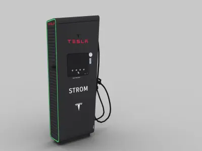 Electric Vehicle Chargers pack 1 Low-poly 3D model