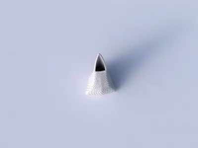 Vase grounded tipping triangle with diagonal grid bulges 3D print model