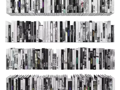 Books 150 pieces 2-7-1 Low-poly 3D model