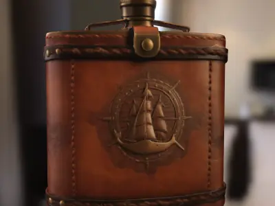 Vintage Nautical Flask Low-poly 3D model