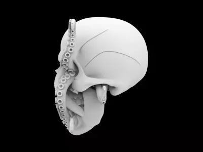 Cursed Pirate Skull with Tentacles 3D Print Model 3D print model