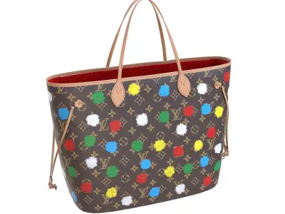 Louis Vuitton Neverfull Bags Yayoi Kusama Low-poly 3D model