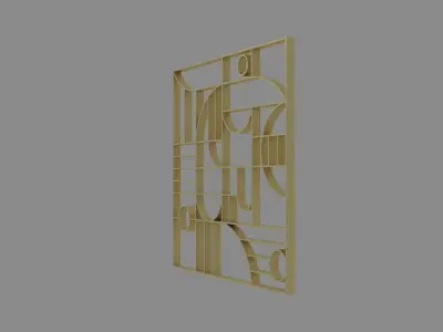 3D Decorative Partition Gold 3D model