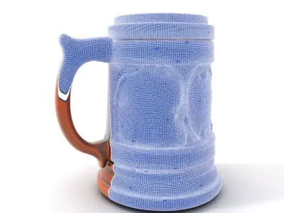 Ornate Wooden Mug model pack Low-poly 3D model