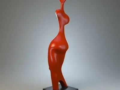 Virgo modernist sculpture 3D model