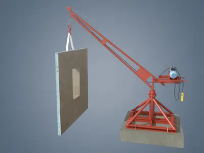small crane Low-poly 3D model