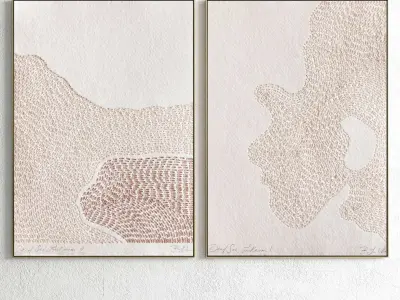 Plaster Two Photo Frame 96 Low-poly 3D model