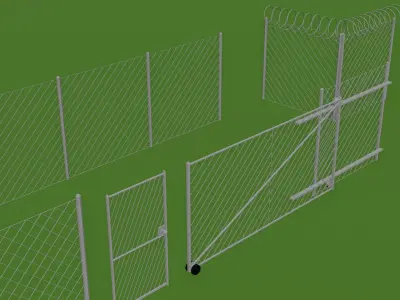 Fences and Walls Free low-poly 3D model