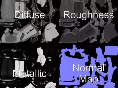 Gray Adventure Backpack model pack Low-poly 3D model