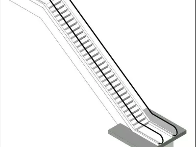 Parametric Escalator-34 Low-poly 3D model