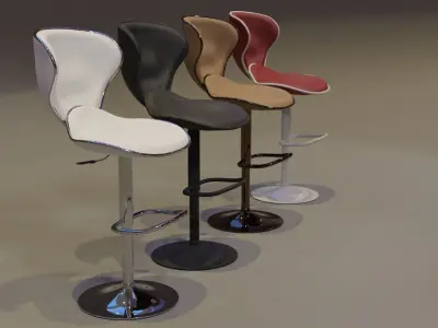 Barstool ARK-8007-WH Low-poly 3D model