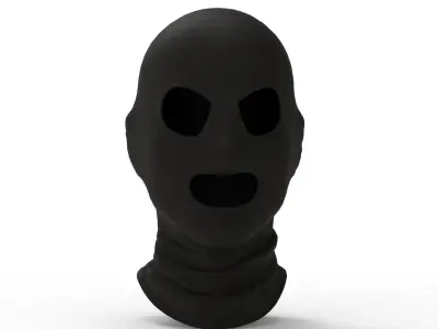 Balaclava male mannequin wearing mask 3D model
