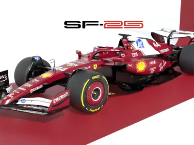 F1 Ferrari SF-25 2025 Low-poly 3D model