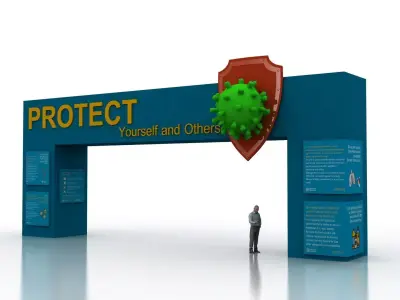Huge ads Gate for Coronavirus-Tunal  Low-poly 3D model