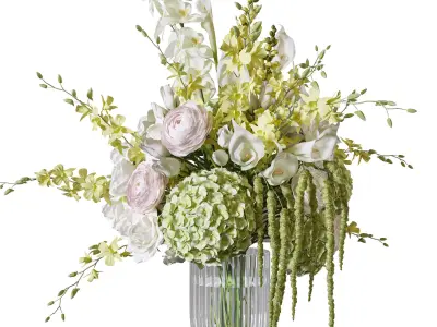 Flower Set 125 yellow orchids 3D model