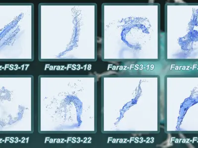 30 Fluid Splash 3D Model IMM Brush Vol 3 3D model