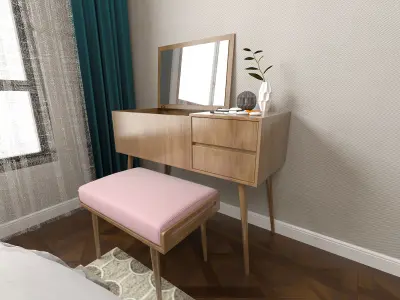 Nordic children room bedroom 3D Model Low-poly 3D model