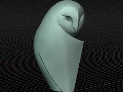Elegant Minimalist Owl Sculpture  3D Printable Art 170 mm Tall 3D print model