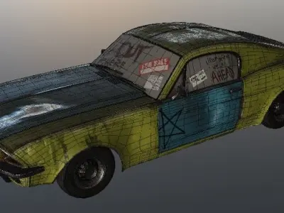Forgotten Car Low-poly 3D model