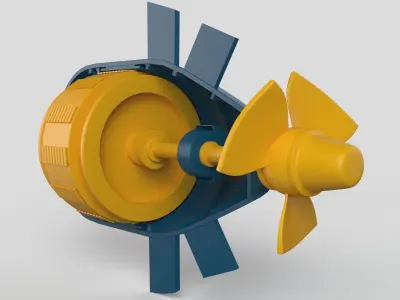 Hydroelectric power station 3D model