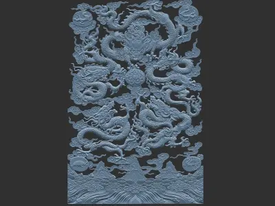 dragons chinese 3D print model