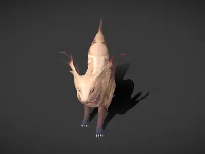 Fantasy Creature - Battle Cat Low-poly 3D model