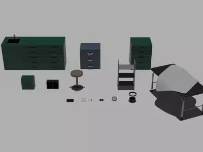 GAME READY MEDICAL ROOM ASSET PACK Free low-poly 3D model